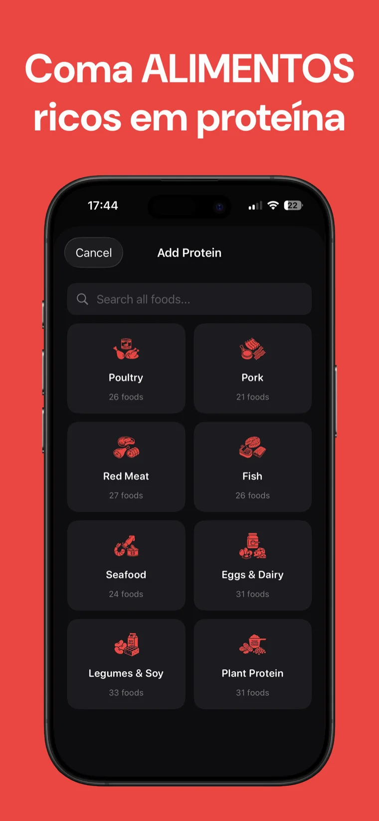 Coma ALIMENTOS ricos em proteína — Protein Tracker a mostrar um calendário semanal de sequência que regista os dias em que atingiu a sua meta de proteína